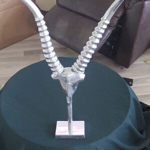 Silver Antelope Horn Sculpture